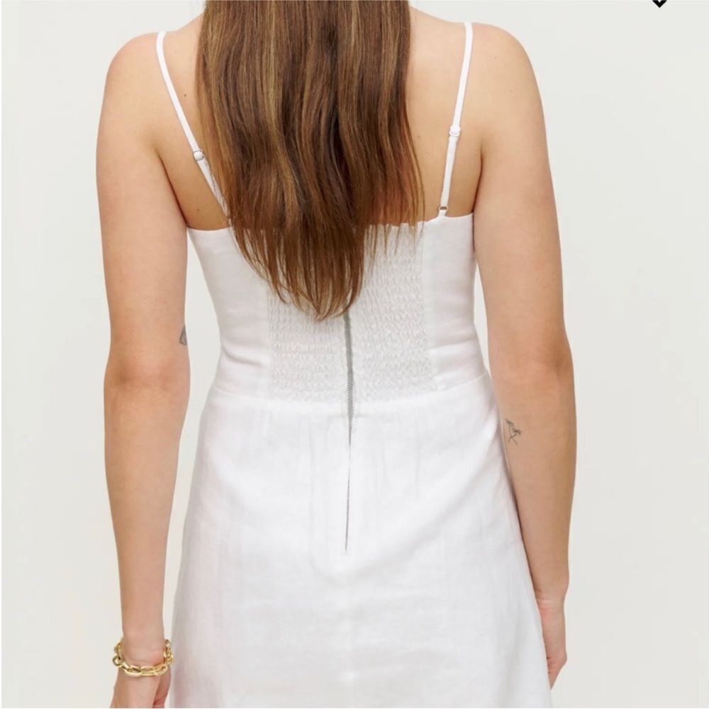 Reformation Huckleberry Linen Dress in White Size 10 NWT $ 178 - Picture 6 of 7